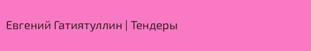 Евгений Гатиятуллин | Тендеры